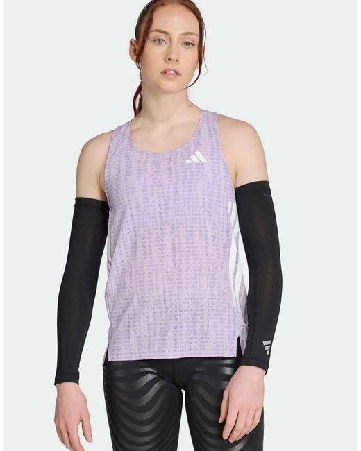Adidas Originals Purple Adidas Running Adizero Running Singlet