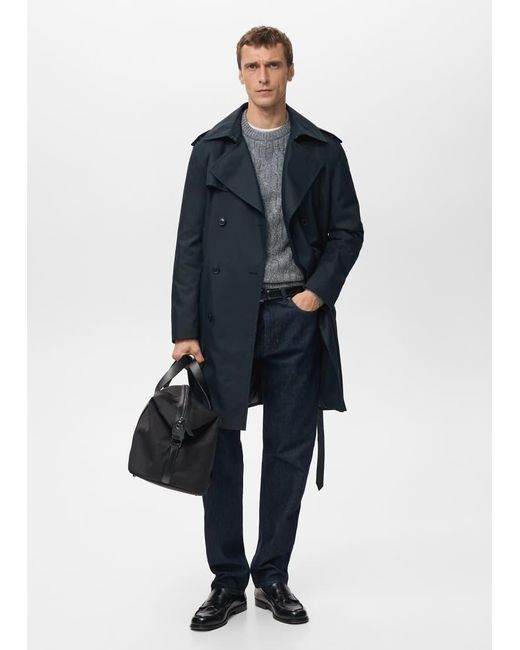 Trench di Mango in Blue da Uomo