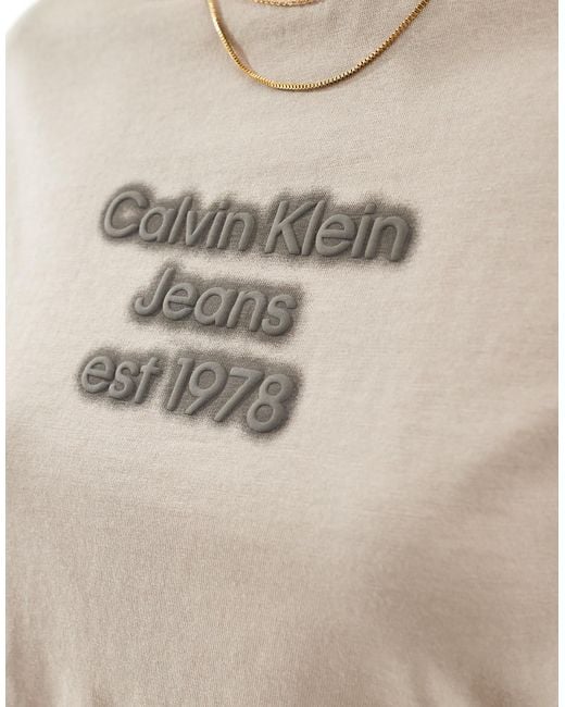 Calvin Klein Gray Puff Logo Baby T-Shirt