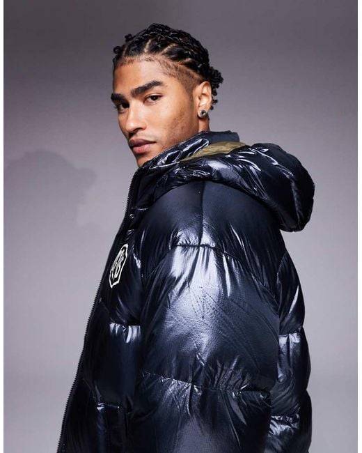 Deus Ex Machina Blue Shield Hooded Puffer Jacket for men