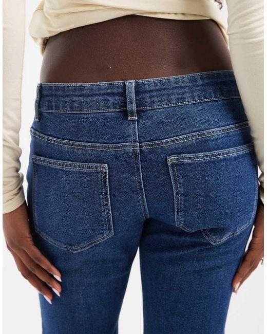 ONLY Blue Lola Super Low Waist Flared Jeans