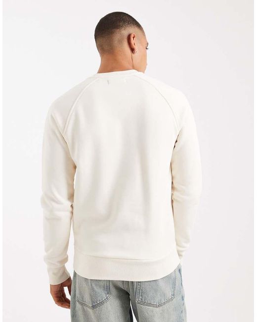 Fred Perry White Outline Wreath Sweatshirt for men