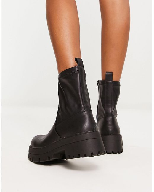 Pull&Bear Black Chunky Ankle Boots