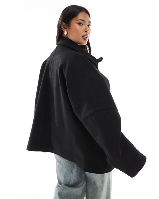ASOS Black Asos Design Curve Slouchy Formal Harrington Jacket