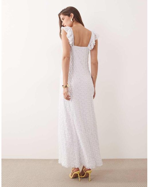 Gina Tricot Pink Frill Lace Maxi Dress
