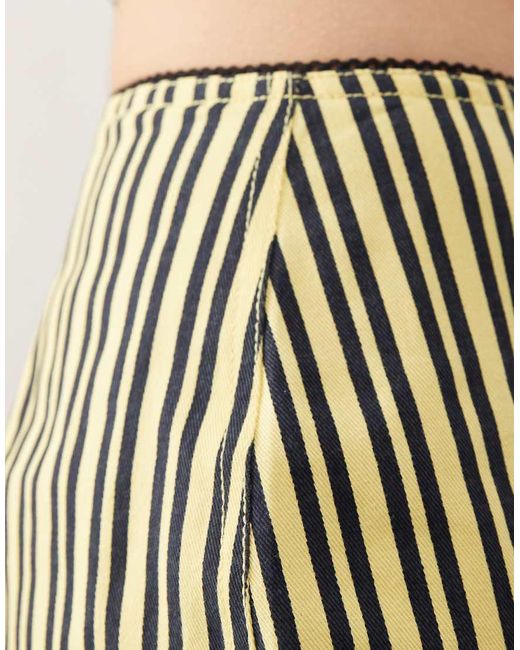 Collusion Green Striped Mini Skirt Co-Ord
