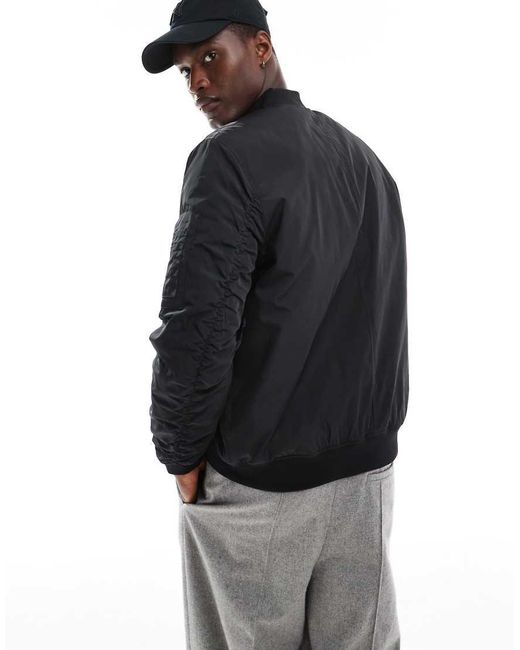Only & Sons Blue Zip Through Bomber for men