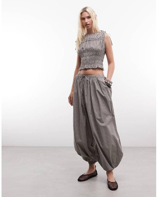 Daisy Street Brown Balloon Fit Trousers