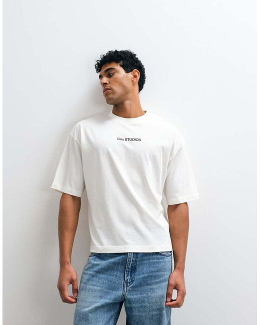 ASOS Gray Boxy Oversized T-shirt With Bird Graphic for men