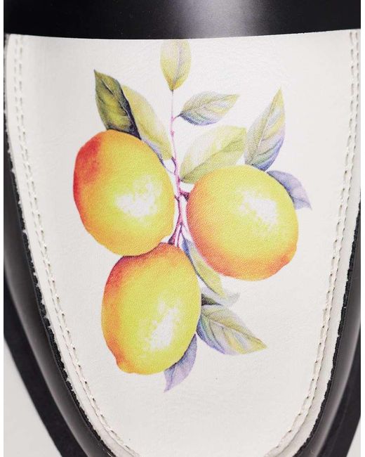 ASOS Multicolor Two Tone Penny Loafers With Lemon Graphic for men