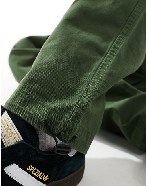 ASOS Green Paneled Leg Cargo Pants With Patch for men