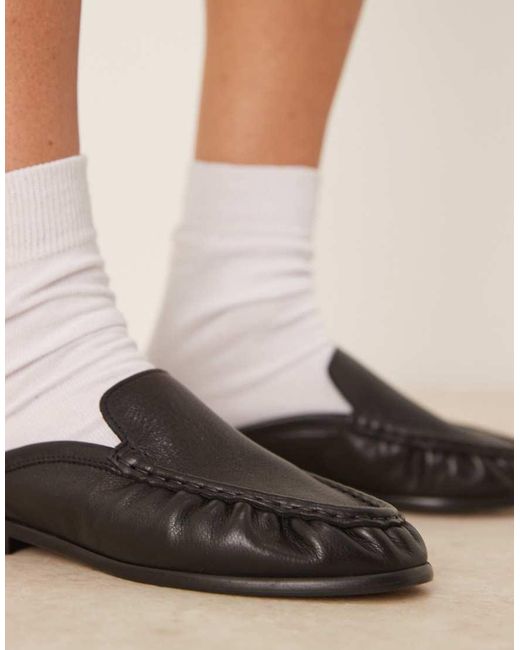 Mules Negros Estilo Mocasines De Cuero Premium Mellow De ASOS de color Natural