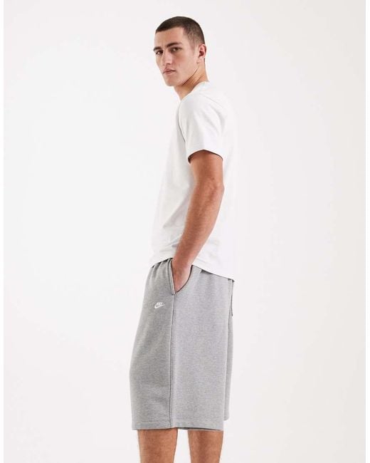 Nike Gray Club French Terry Oversized Fleece Shorts for men