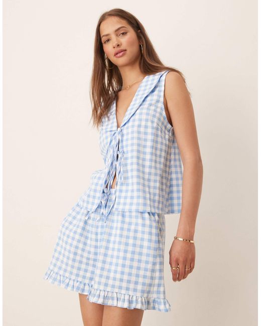 ASOS Natural Ruffle Pull On Shorts