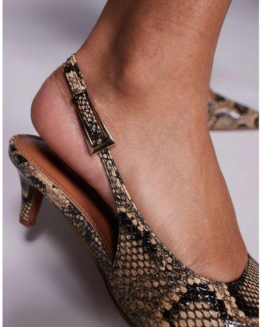 River Island Brown Slingback Court Heels