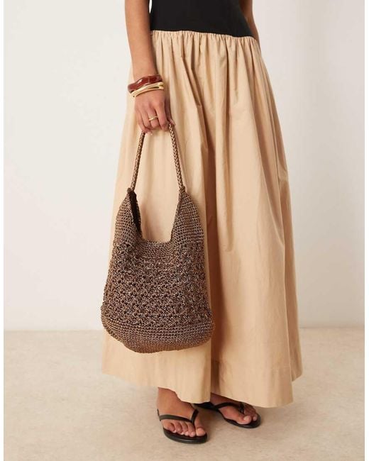 Borsa Shopping Metallizzata di ASOS in Brown