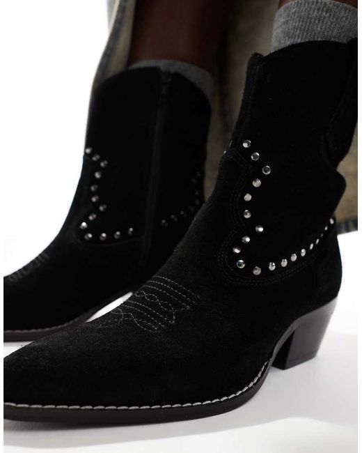 OFF THE HOOK Black Kensal Leather Ankle Boots
