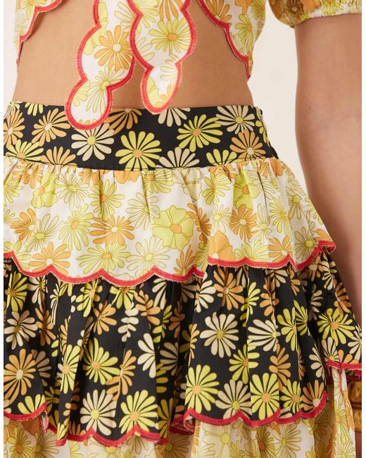 Collective The Label Yellow Rara Mini Skirt