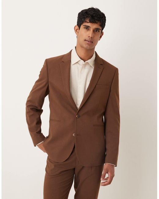 ASOS Brown Slim Suit Jacket for men