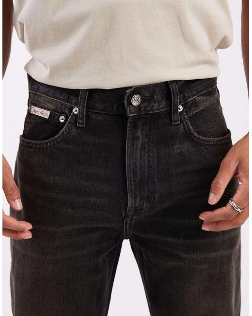 Calvin Klein Black 90s Straight Jeans for men