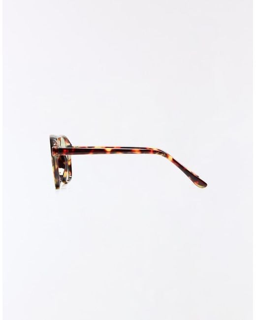 Bershka Brown Retro Plastic Blue Light Glasses