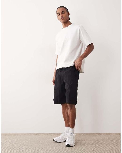 Jack & Jones White Technical Cargo Shorts for men