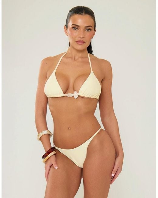 Missy Empire Natural Shell Bikini Top