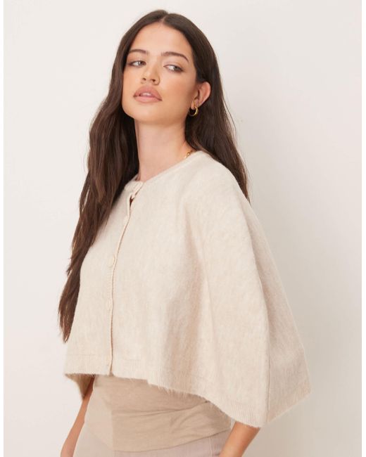 ASOS Natural – cape-strickjacke