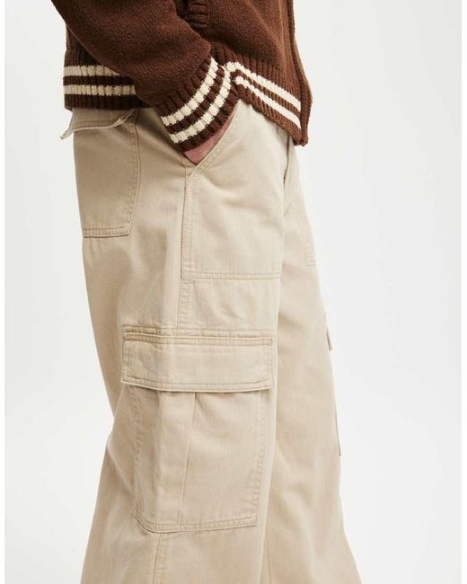 Cotton On Natural Cotton On Axel Super Baggy Cargo Pant for men