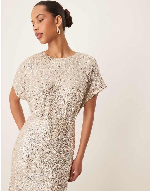 Never Fully Dressed Natural Embellished Maxi Dress