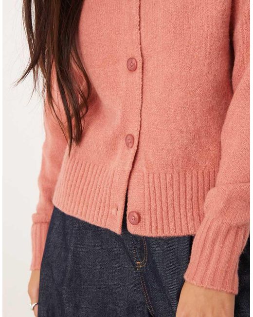 Threadbare Red Crew Neck Cardigan
