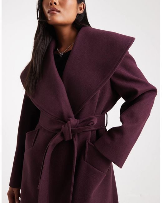 Miss Selfridge Purple Formal Wrap Coat