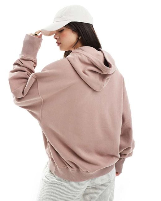 ASOS Pink Oversized Hoodie With High Low Hem