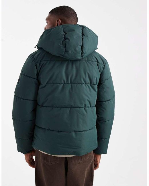 Only & Sons Blue Padded Coat With Hood & Utility Pockets for men