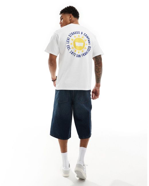 Camiseta blanca con estampado del logo y sol en el centro y la espalda Levi's de hombre de color Blue