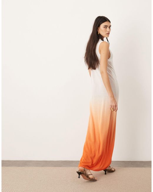ASOS Natural Knit Sleeveless Maxi Column Dress