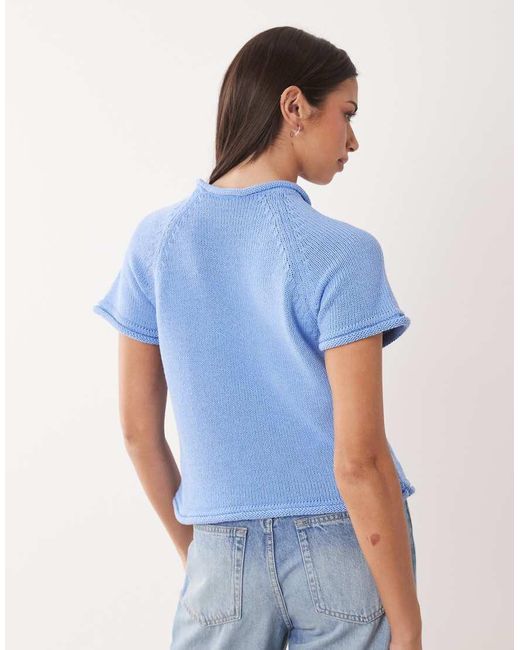 ASOS Blue Knit Boat Neck T-shirt