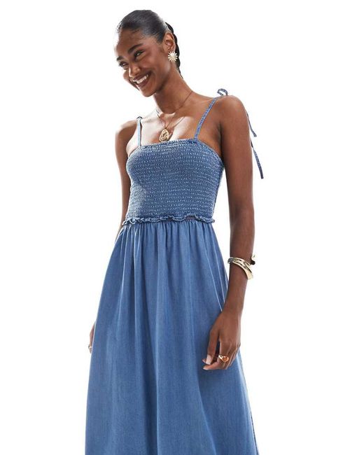 ONLY Blue Smock Maxi Dress