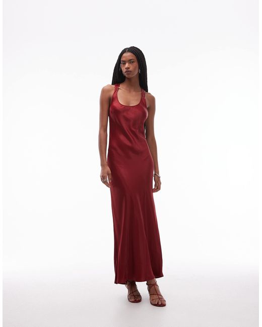 red silk dress asos Cowl Neck Dress Asos Red Silk Dress Shop Aria Cove Satin Cowl Neck Open  Cross Back