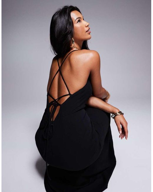 Lulus Black Plunge Cami Maxi Dress