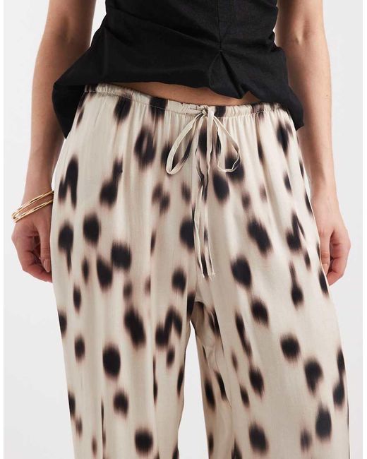 ASOS Multicolor Satin Pull On Wide Leg Trouser