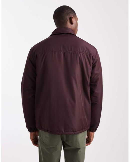 Brave Soul Purple Padded Button-down Short Jacket for men