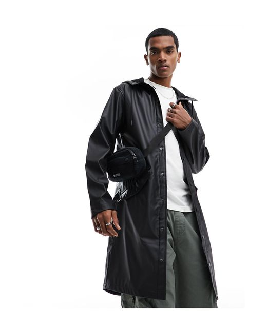 Jack & Jones Black Essentials Rain Resistant Rain Coat for men