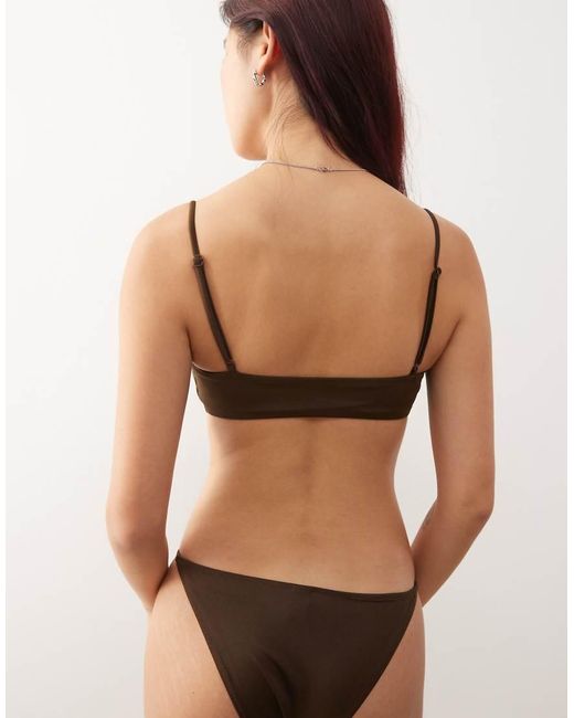 Weekday Brown Square Bikini Top