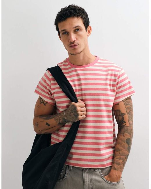 Reclaimed Vintage Red Boxy Cropped T-shirt for men