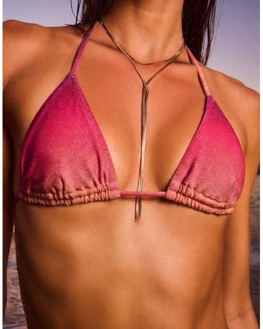 Bershka Orange Triangle Bikini Top