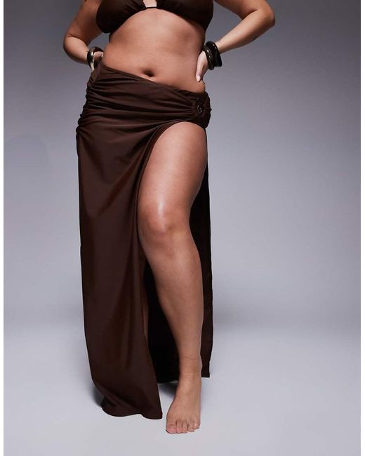 Moda Minx Black Curve Wrap Maxi Skirt
