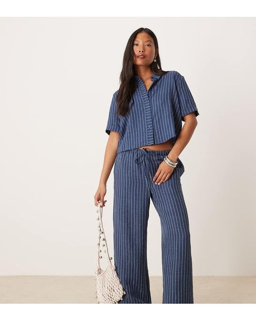 JDY Petite Blue Wide Leg Trousers Co-ord