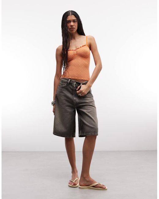 ASOS Orange Seamless Jacquard Cami Top