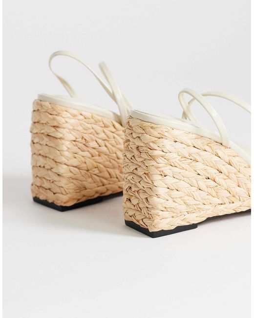TOPSHOP White Elysia Raffia Two Part Sandals